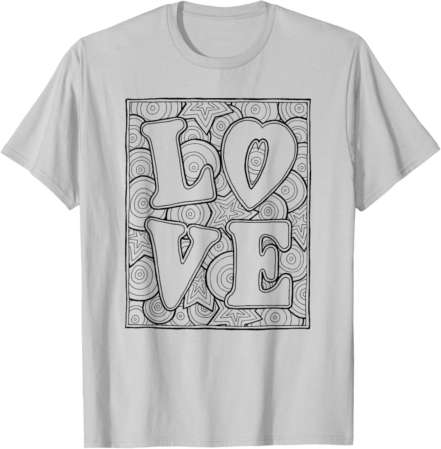 LOVE for colouring / coloring in T-Shirt - T-Shirt | Ash
