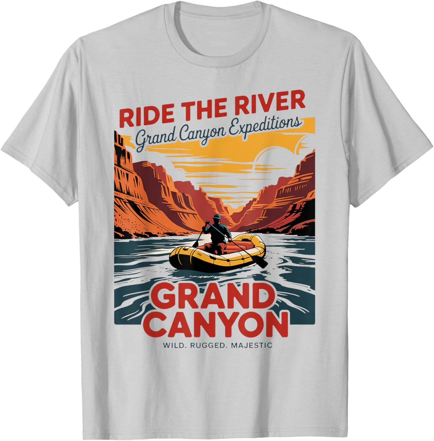Grand Canyon Colorado River Rafting Vintage T-Shirt - T-Shirt | Ash