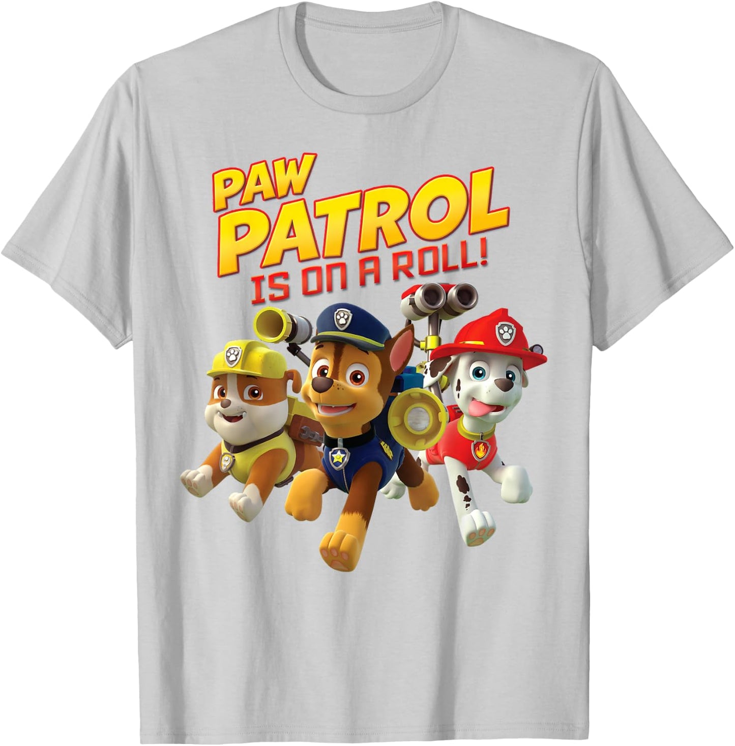 PAW Patrol Is On A Roll Pup Group Leap T-Shirt - T-Shirt | Ash