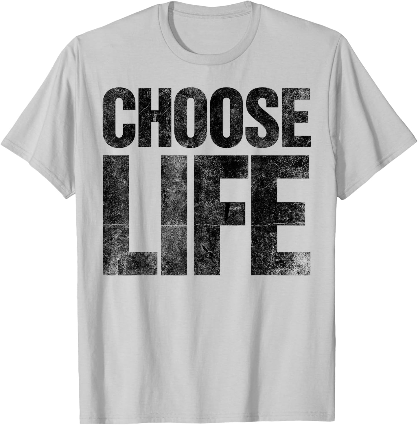 Retro Vintage 80s Halloween Costume Choose Life Distressed T-Shirt - T-Shirt | Ash