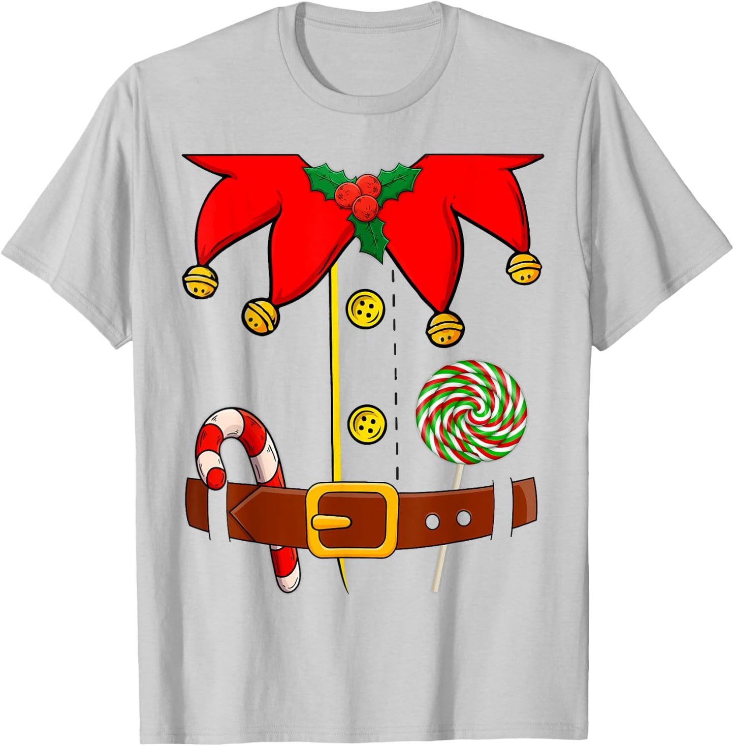 Elf Costume Elves Lover Family Matching Merry Christmas PJS T-Shirt - T-Shirt | Ash