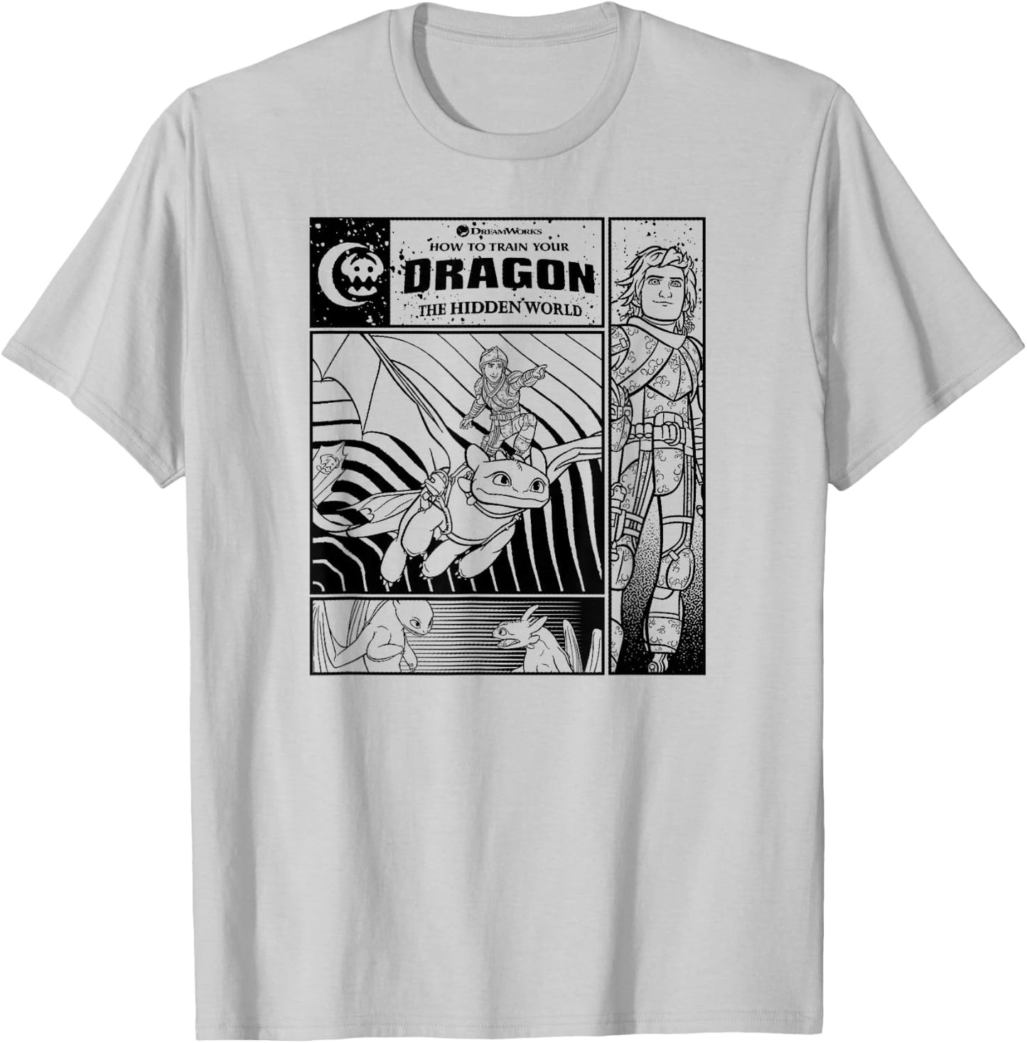 How to Train Your Dragon 3 Four Panel T-Shirt - T-Shirt | Ash