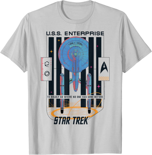 Star Trek: The Original Series U.S.S. Enterprise Top Veiw T-Shirt - T-Shirt | Ash