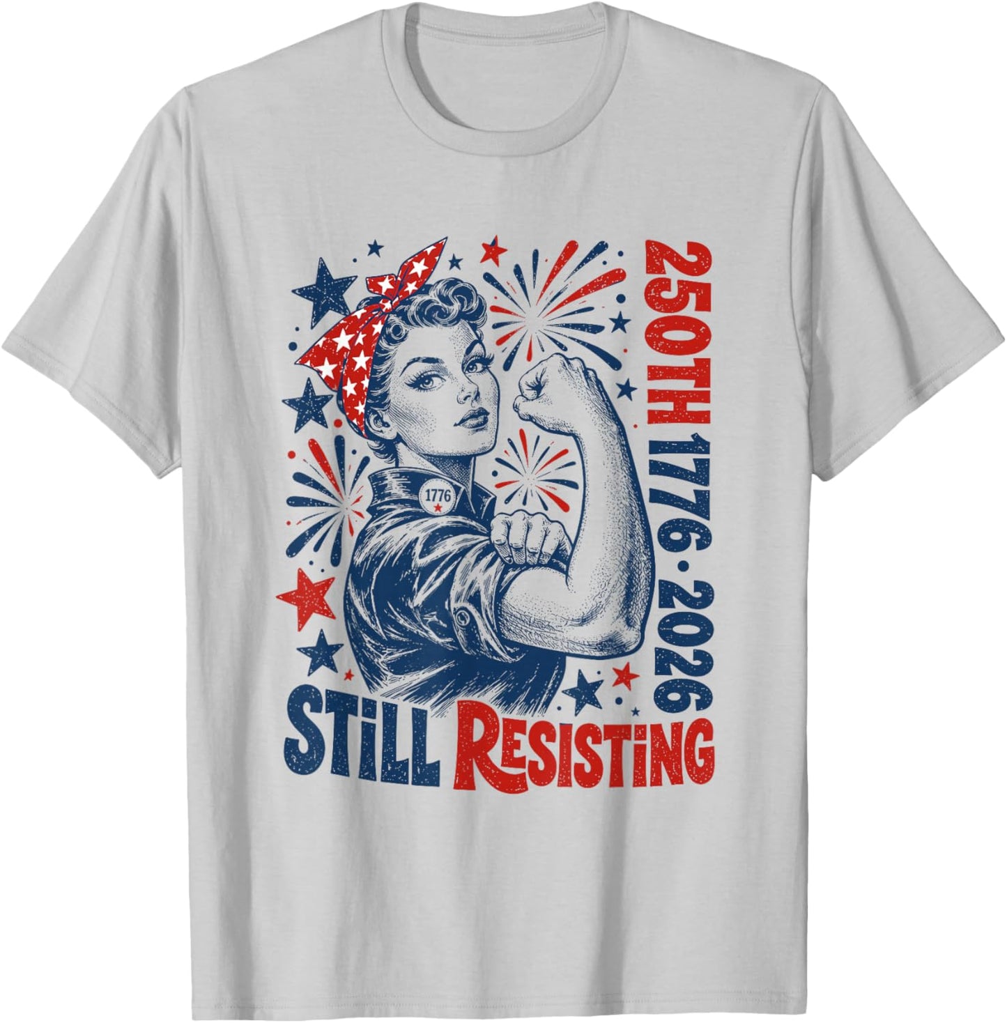 Vintage Americana Rosie the Riveter USA 250th T-Shirt - T-Shirt | Ash
