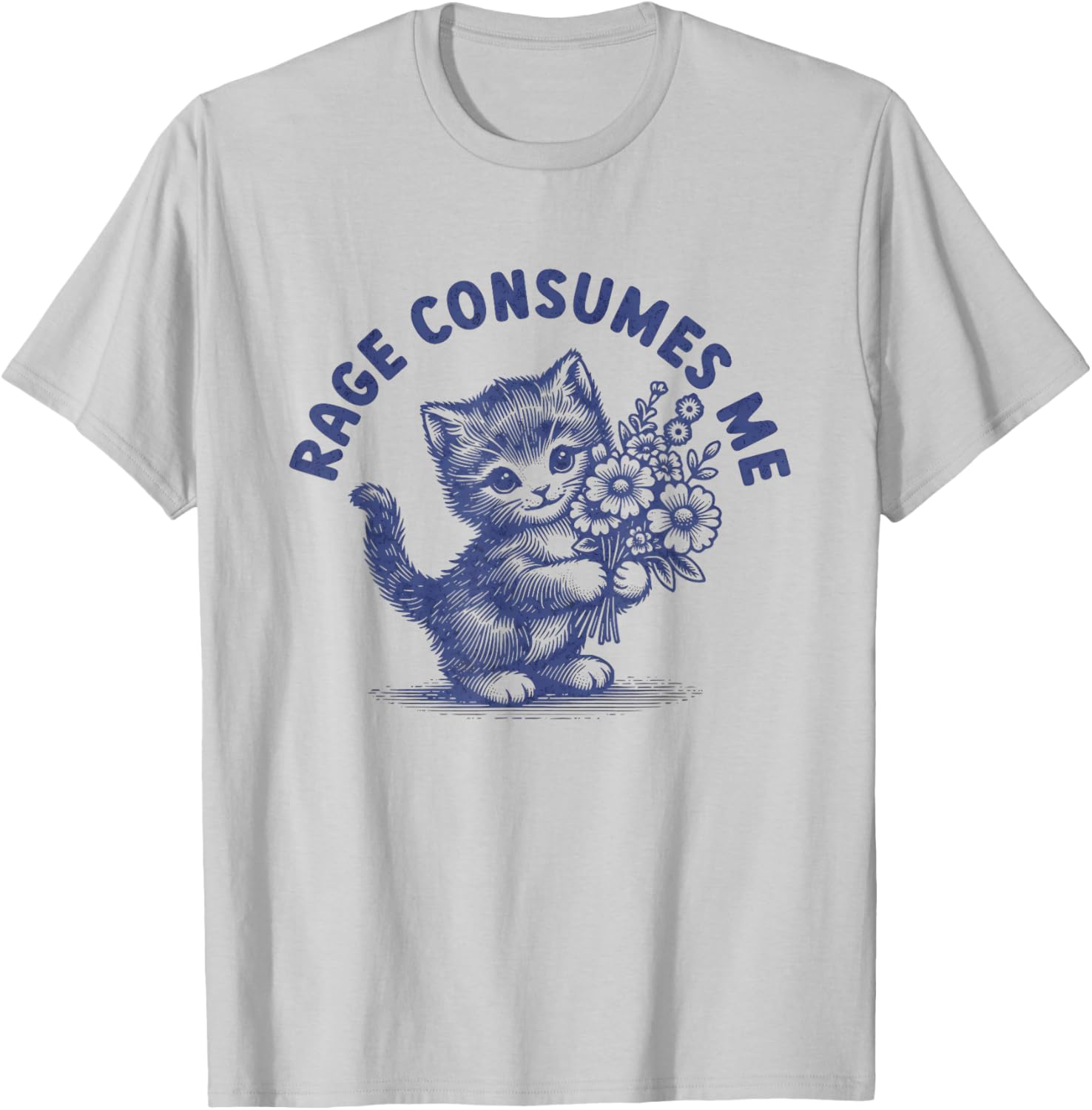 Rage Consumes Me Cat Meme Funny Hilarious Kitten Meme T-Shirt - T-Shirt | Ash