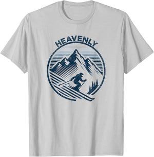 Heavenly California Ski Resort Winter Skiing T-Shirt - T-Shirt | Ash