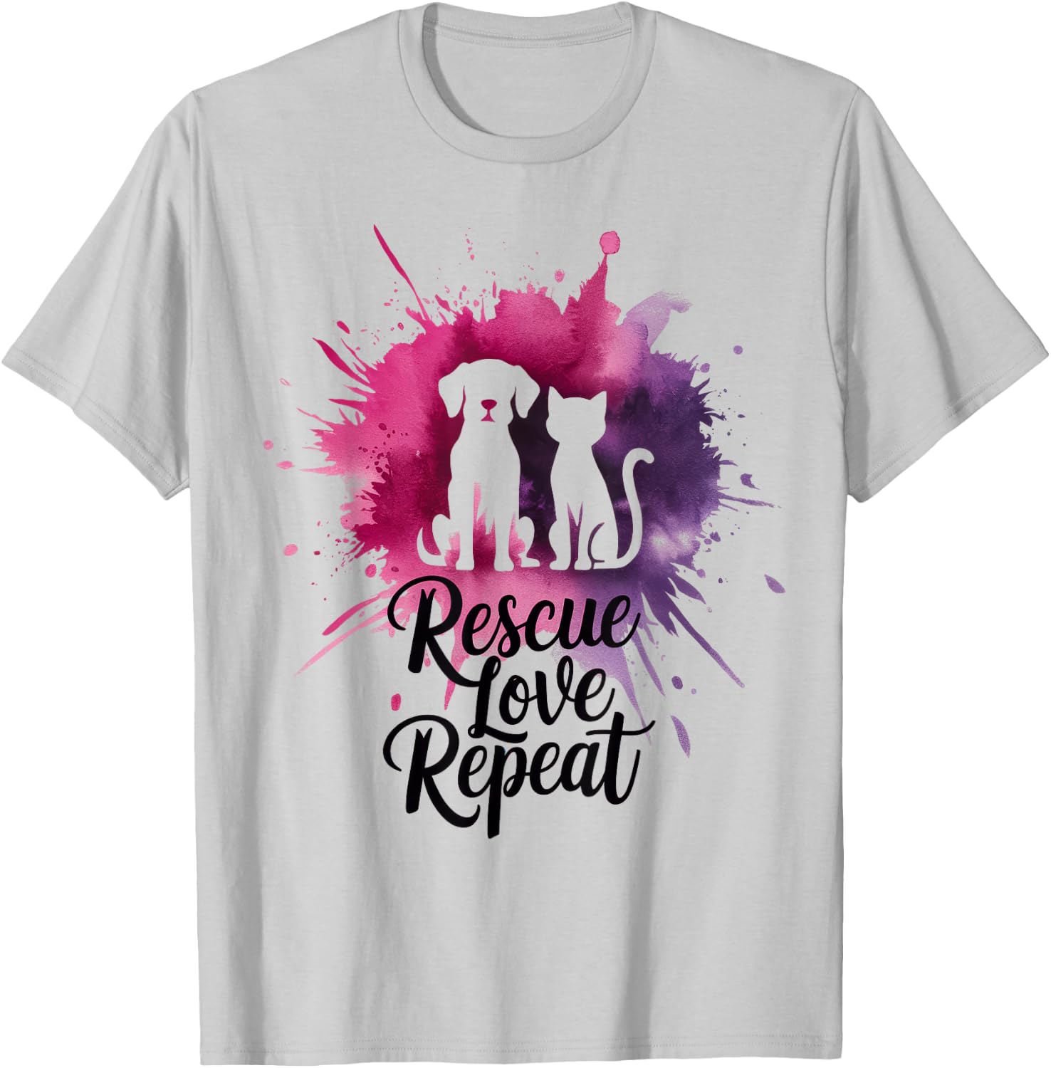 Rescue Love Repeat T-Shirt - T-Shirt | Ash