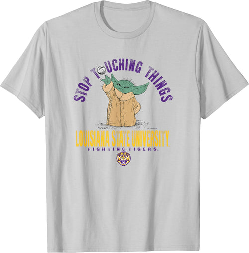 LSU Tigers Star Wars Baby Yoda Gray Officially Licensed