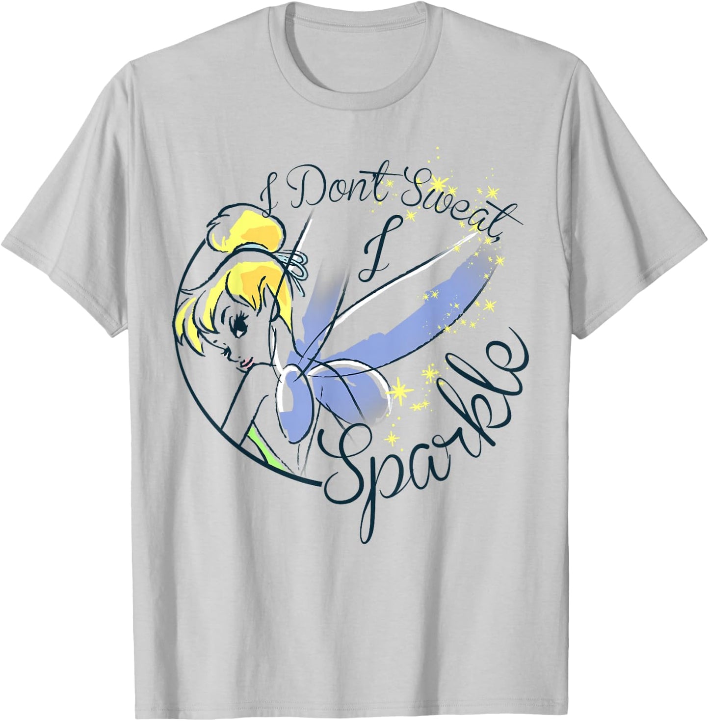 Disney Peter Pan Tinkerbell Sweat Sparkle Graphic T-Shirt - T-Shirt | Ash