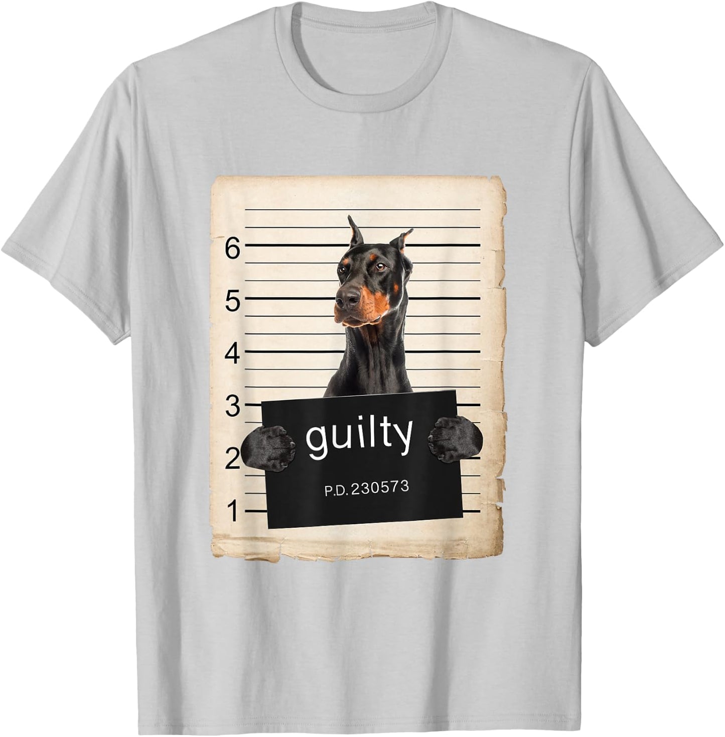 Doberman Pinscher Dog mug shot T-Shirt - T-Shirt | Ash