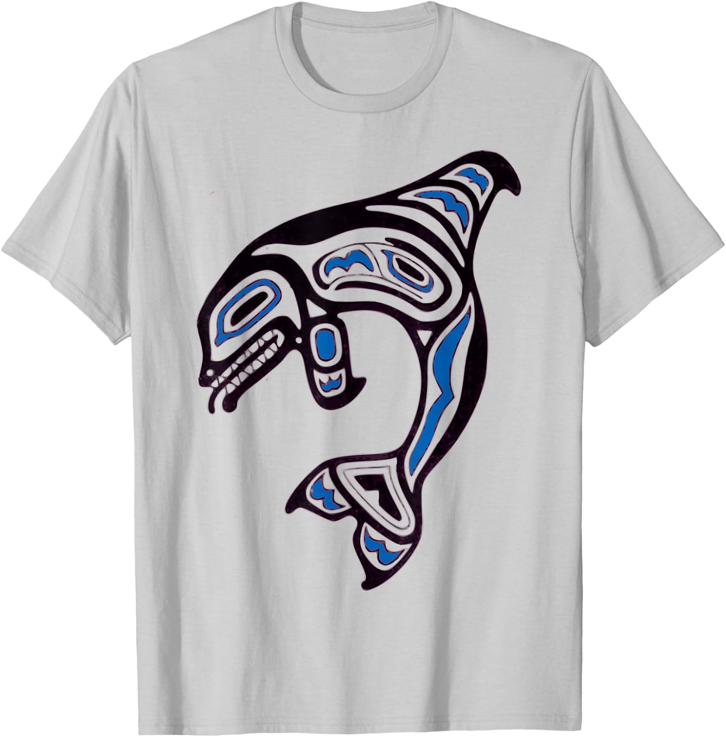 Pacific NW Orca Whale Native American Indian Art T-Shirt - T-Shirt | Ash