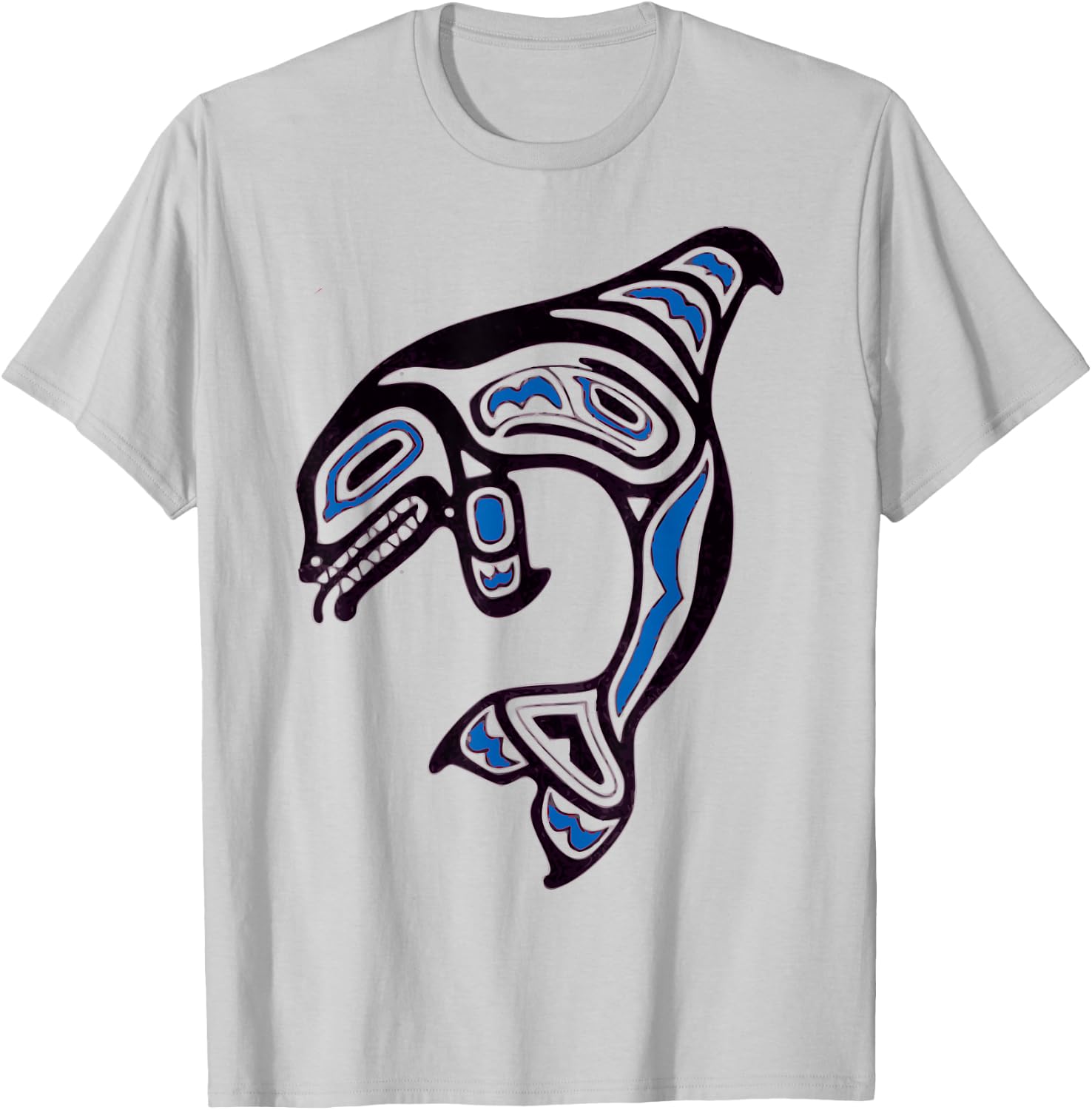 Pacific NW Orca Whale Native American Indian Art T-Shirt - T-Shirt | Ash