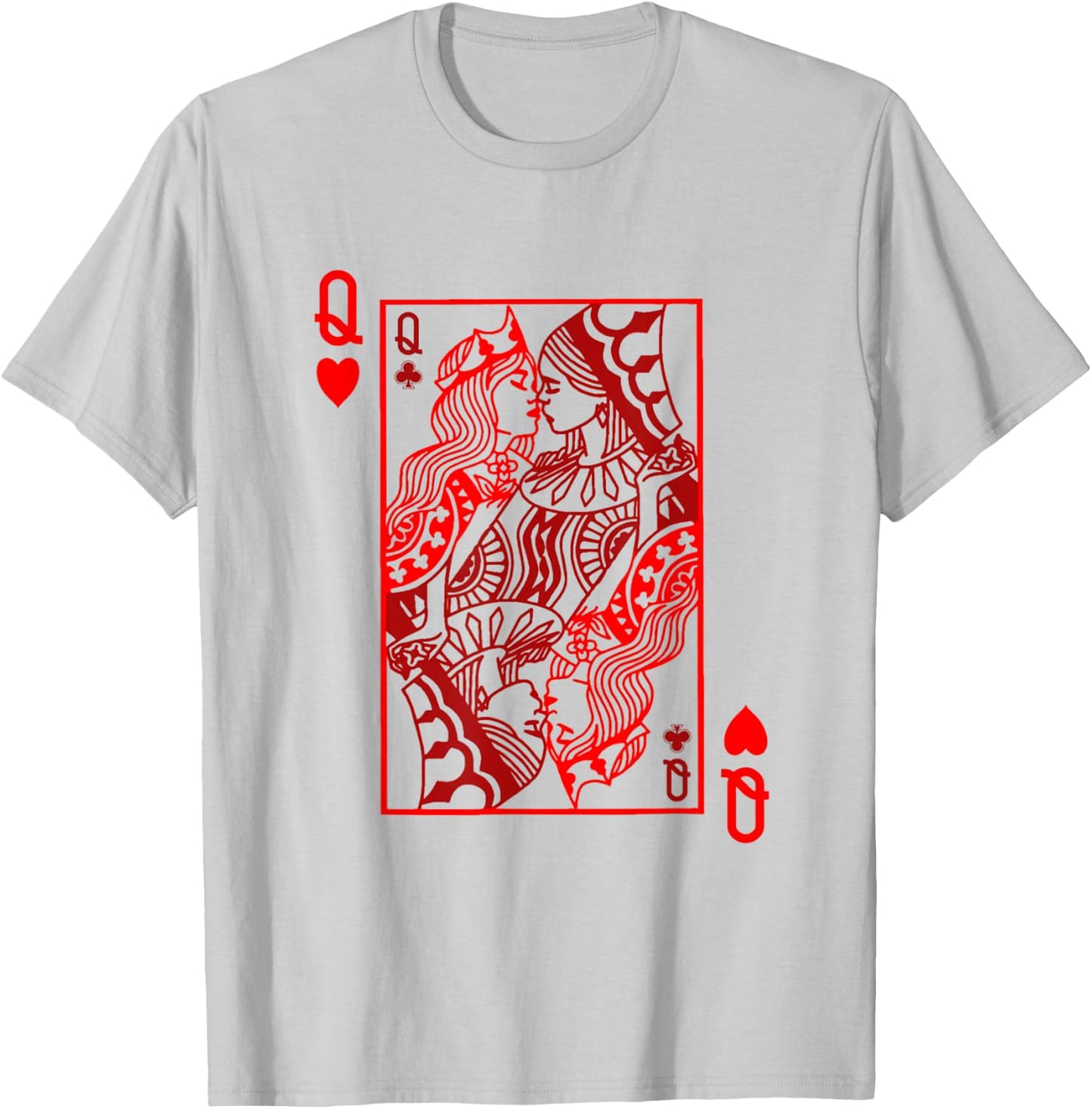 Two Queens Tarot Sapphic Lovers Graphic Lesbian Pride Month T-Shirt - T-Shirt | Ash