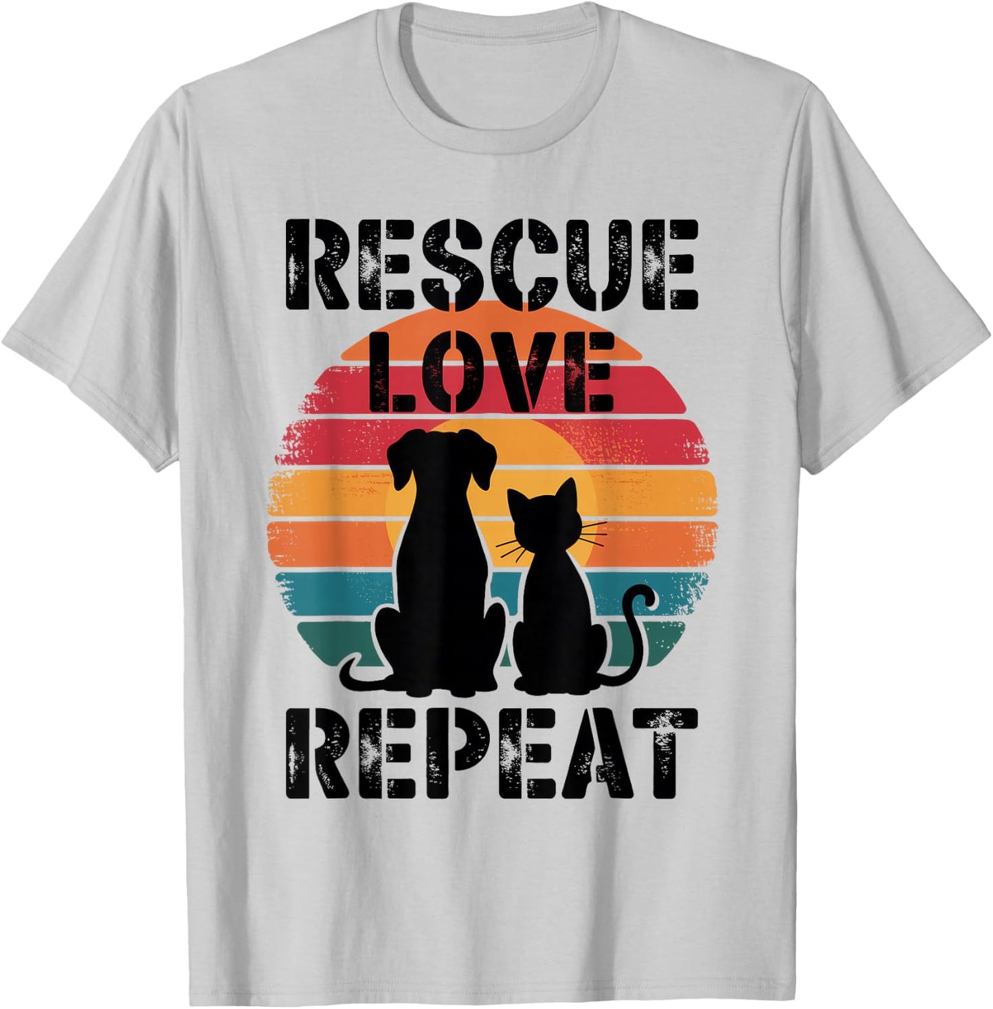 Rescue Love Repeat T-Shirt - T-Shirt | Ash