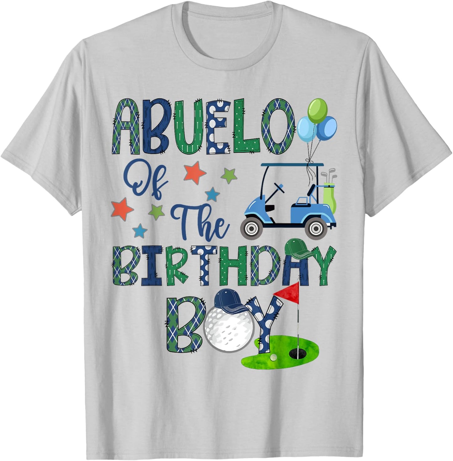 Abuelo Of The Birthday Boy Hole In One Golf Lover T-Shirt - T-Shirt | Ash