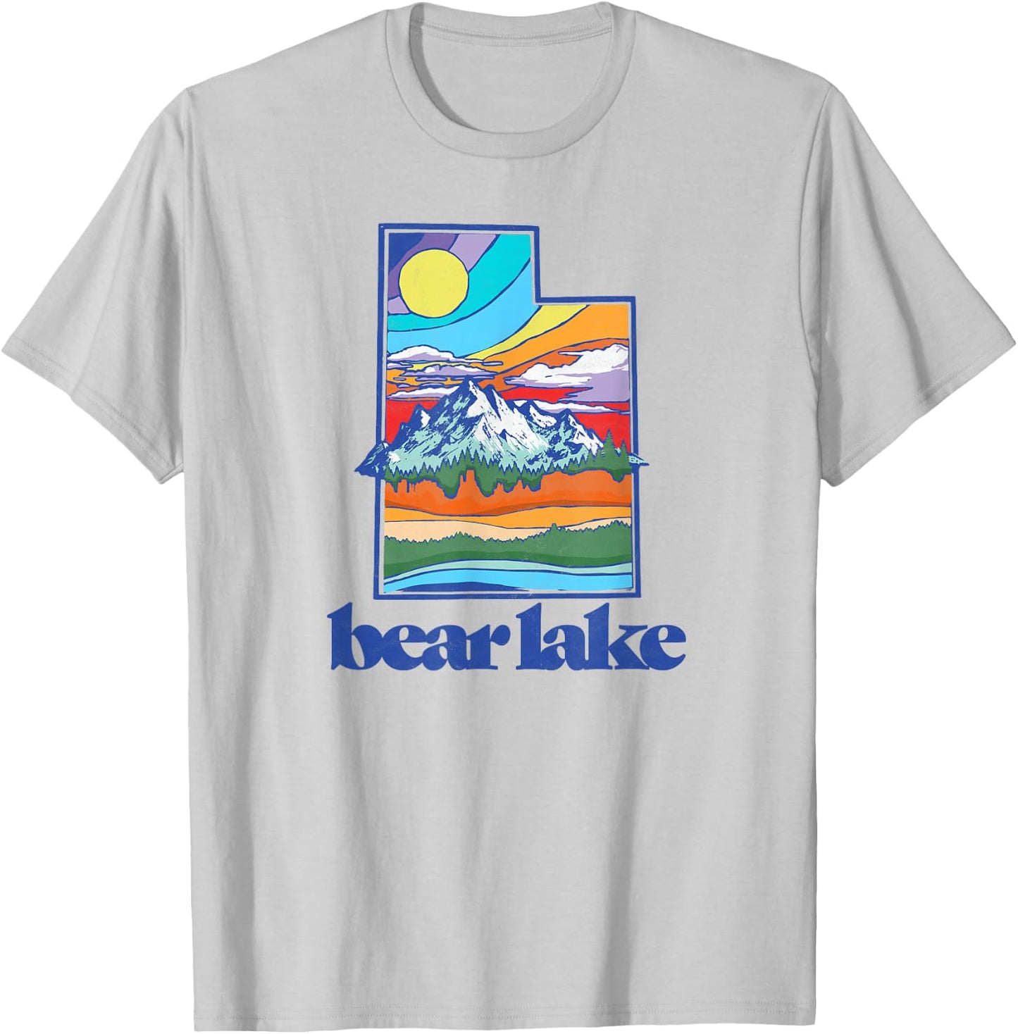 Bear Lake Utah Vintage Nature Outdoor Graphic T-Shirt - T-Shirt | Ash