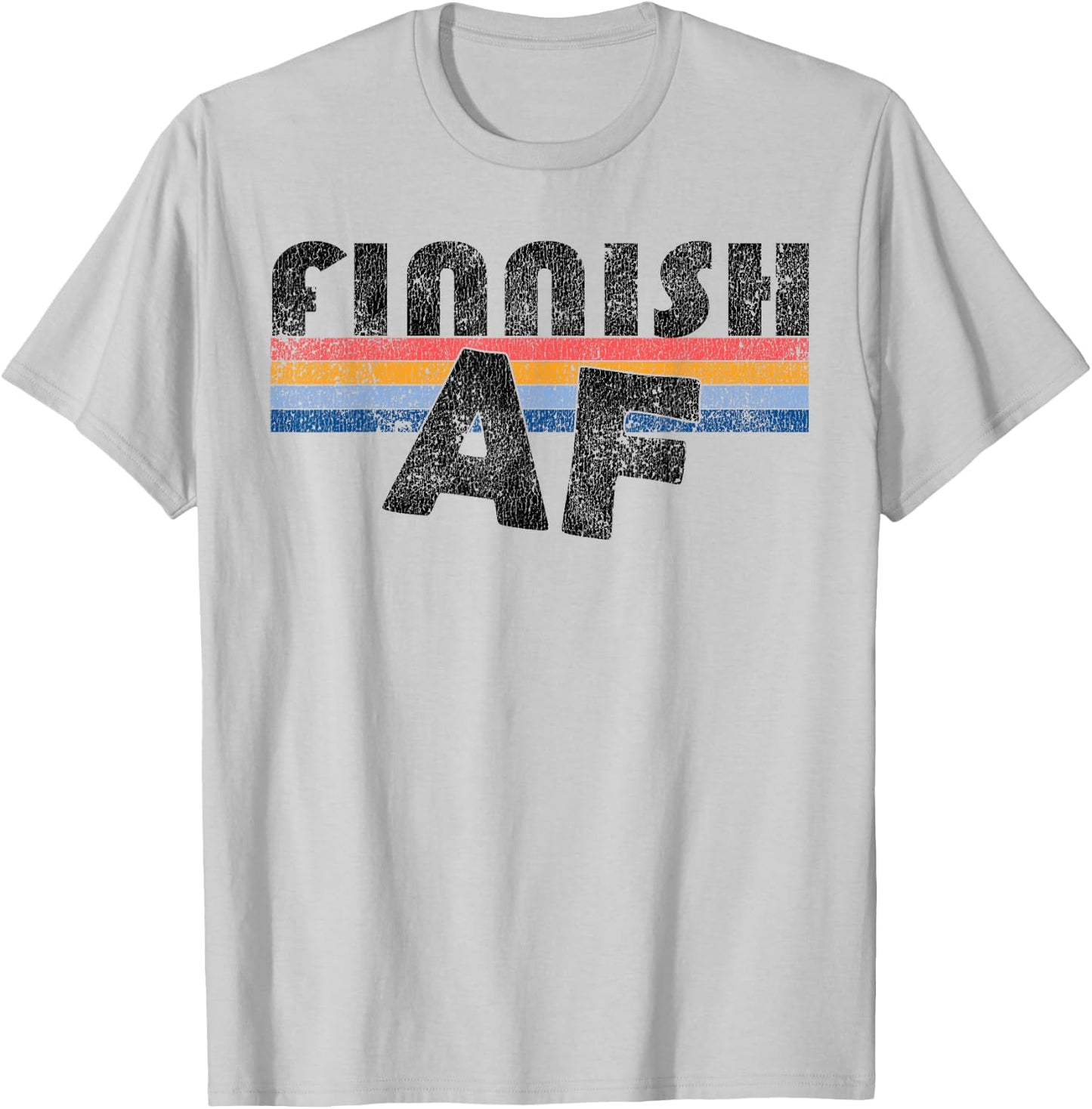 Vintage Style Finnish AF T Shirt Finland Gag Gift T-Shirt - T-Shirt | Ash