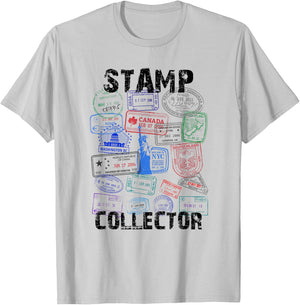 Passport Stamps Shirt Travel Vacation T-Shirt - T-Shirt | Ash