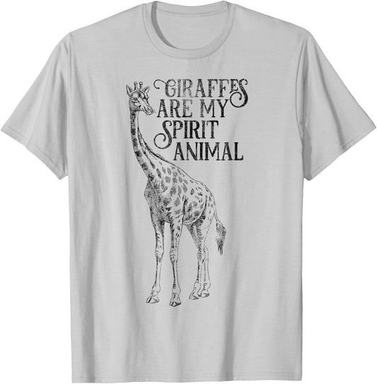 Giraffes are My Spirit Animal for Giraffe Lovers T-Shirt - T-Shirt | Ash