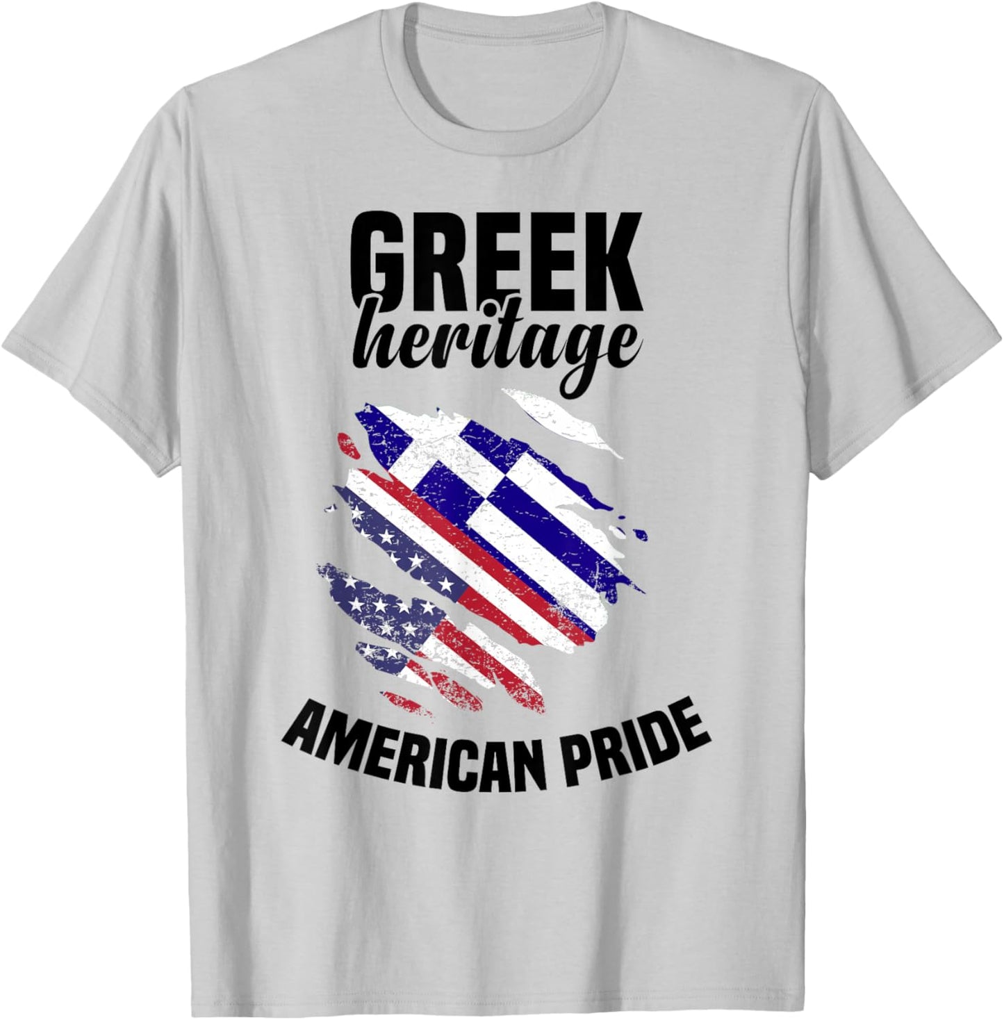 Greece Flag Outfit American Flags US Uniform Greek T-Shirt - T-Shirt | Ash