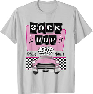 50s Sock Hop Dance Retro 1950s Party Doo Wop Rockabilly Pink T-Shirt - T-Shirt | Ash