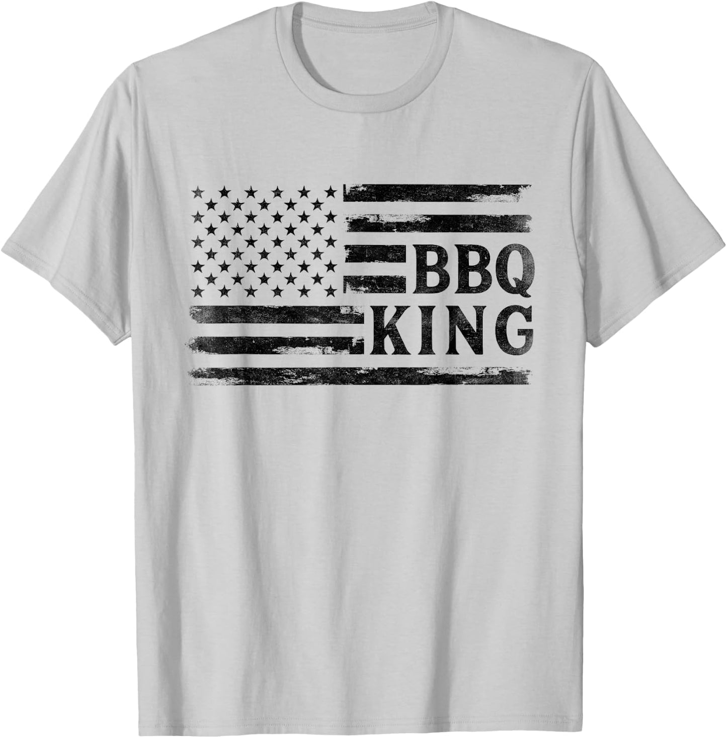 BBQ King Black USA Flag Father's Day Vintage Dad Papa T-Shirt - T-Shirt | Ash