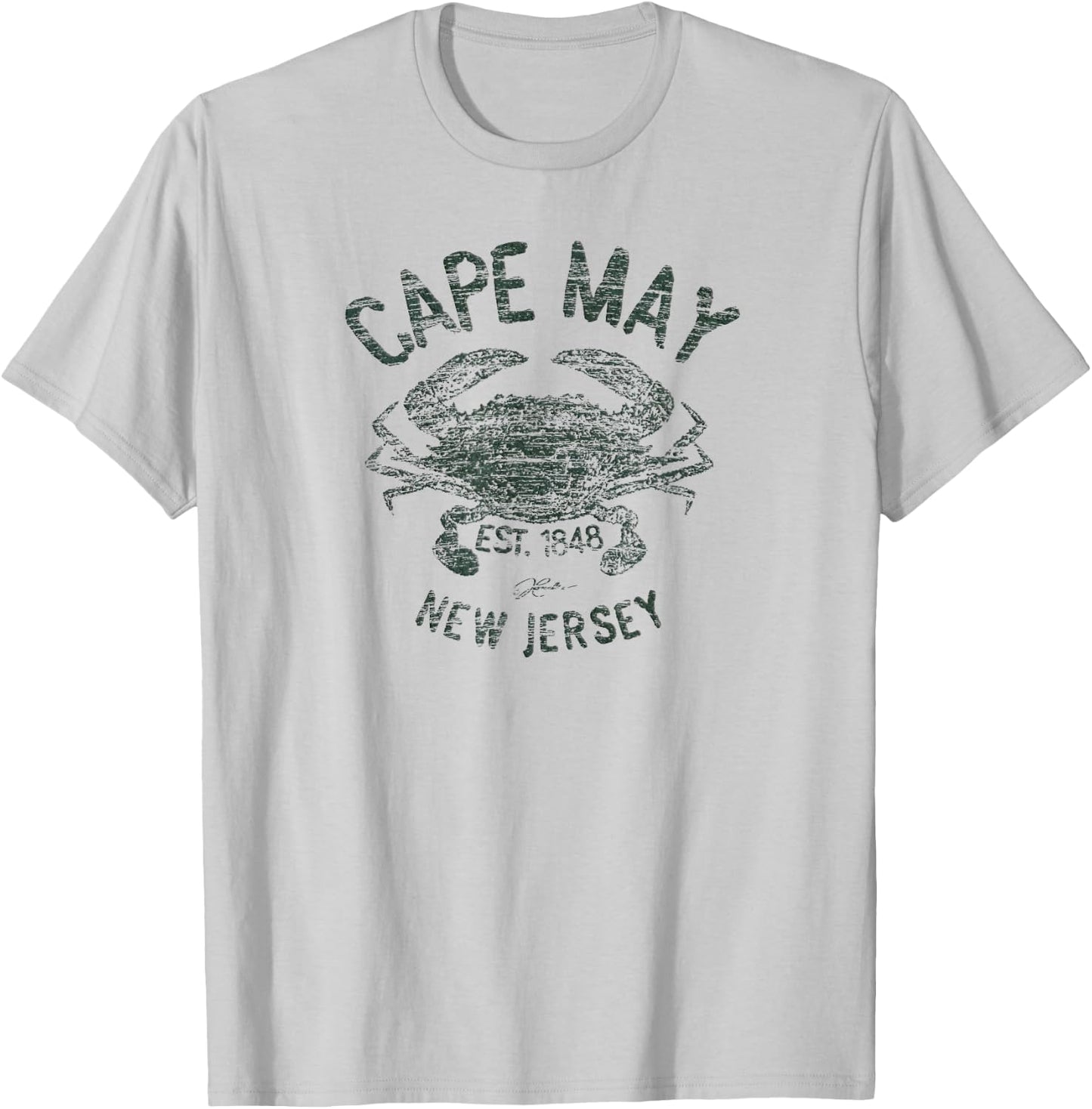 JCombs: Cape May, NJ, Est. 1848, Blue Crab T-Shirt - T-Shirt | Ash