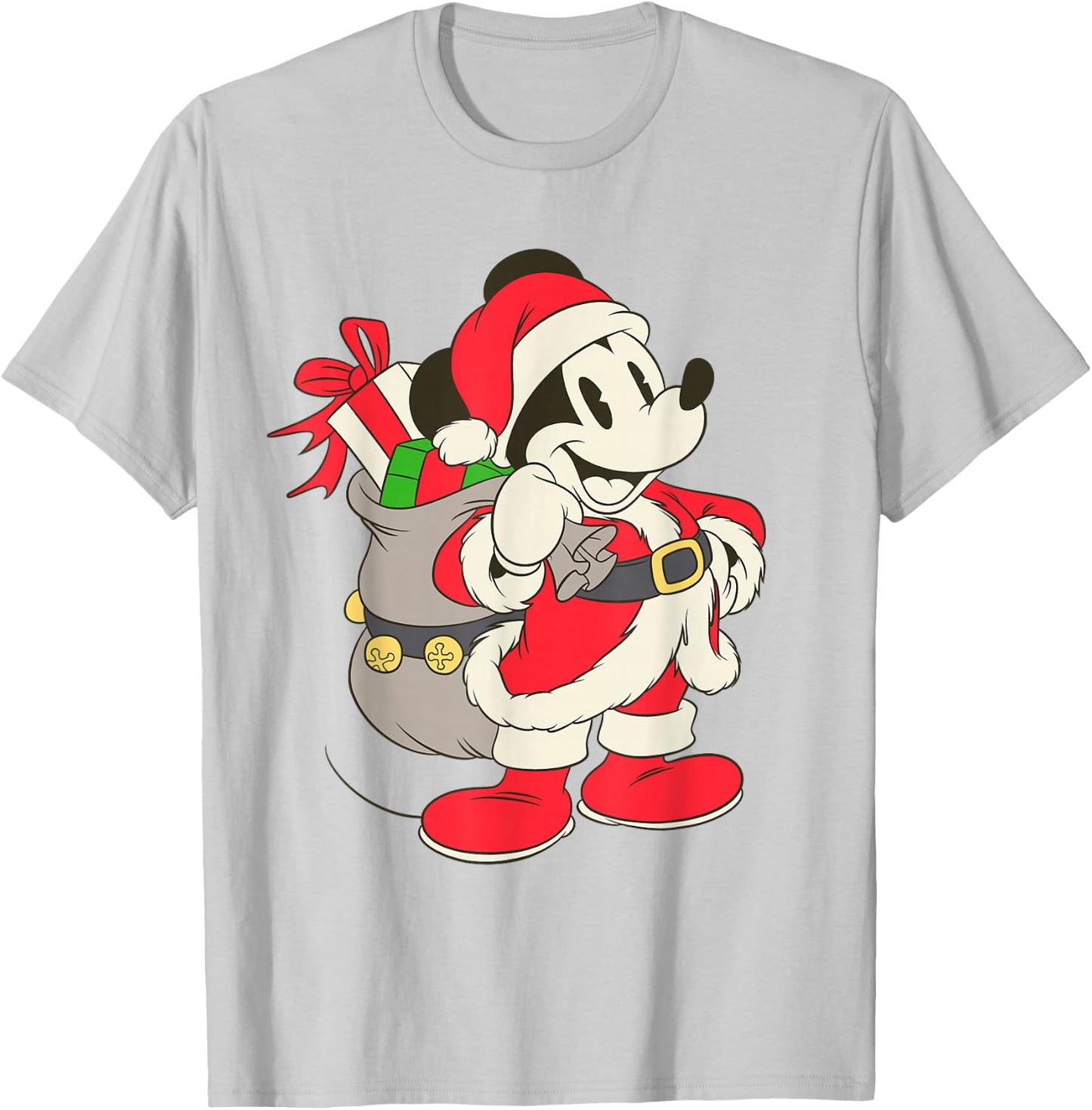 Disney Vintage Santa Mickey Mouse T-Shirt - T-Shirt | Ash