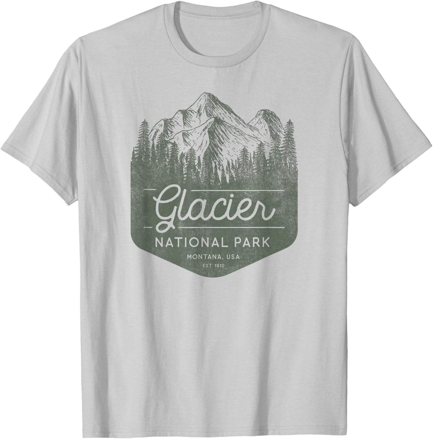 Glacier National Park Shirt - Montana T-Shirt - T-Shirt | Ash