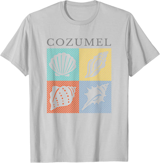 Vintage Cozumel Mexico Colorful Beach Vacation Souvenir T-Shirt - T-Shirt | Ash