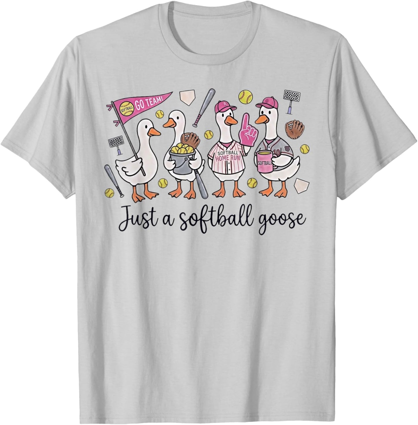 Just a Softball Goose T-Shirt - T-Shirt | Ash