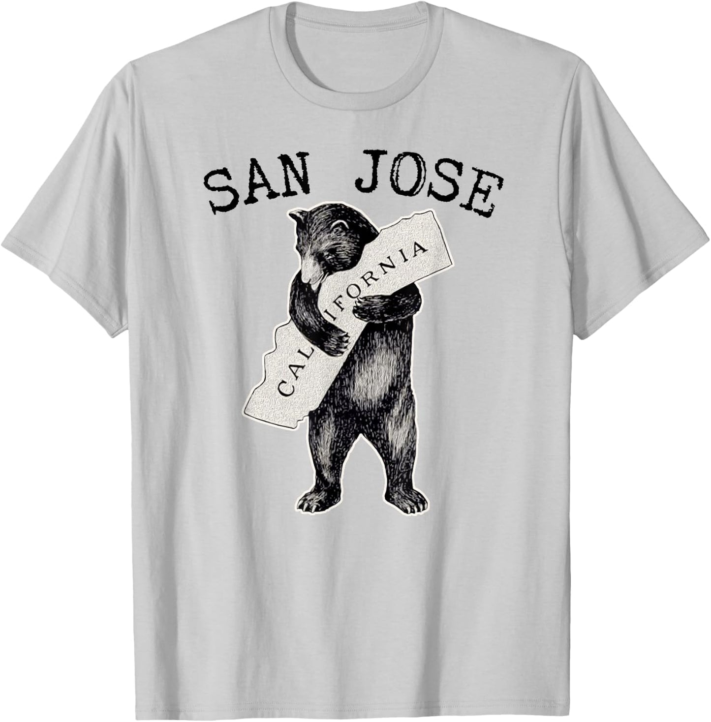 Retro I Love California Shirt Art-Vintage Cali Bear San Jose T-Shirt - T-Shirt | Ash