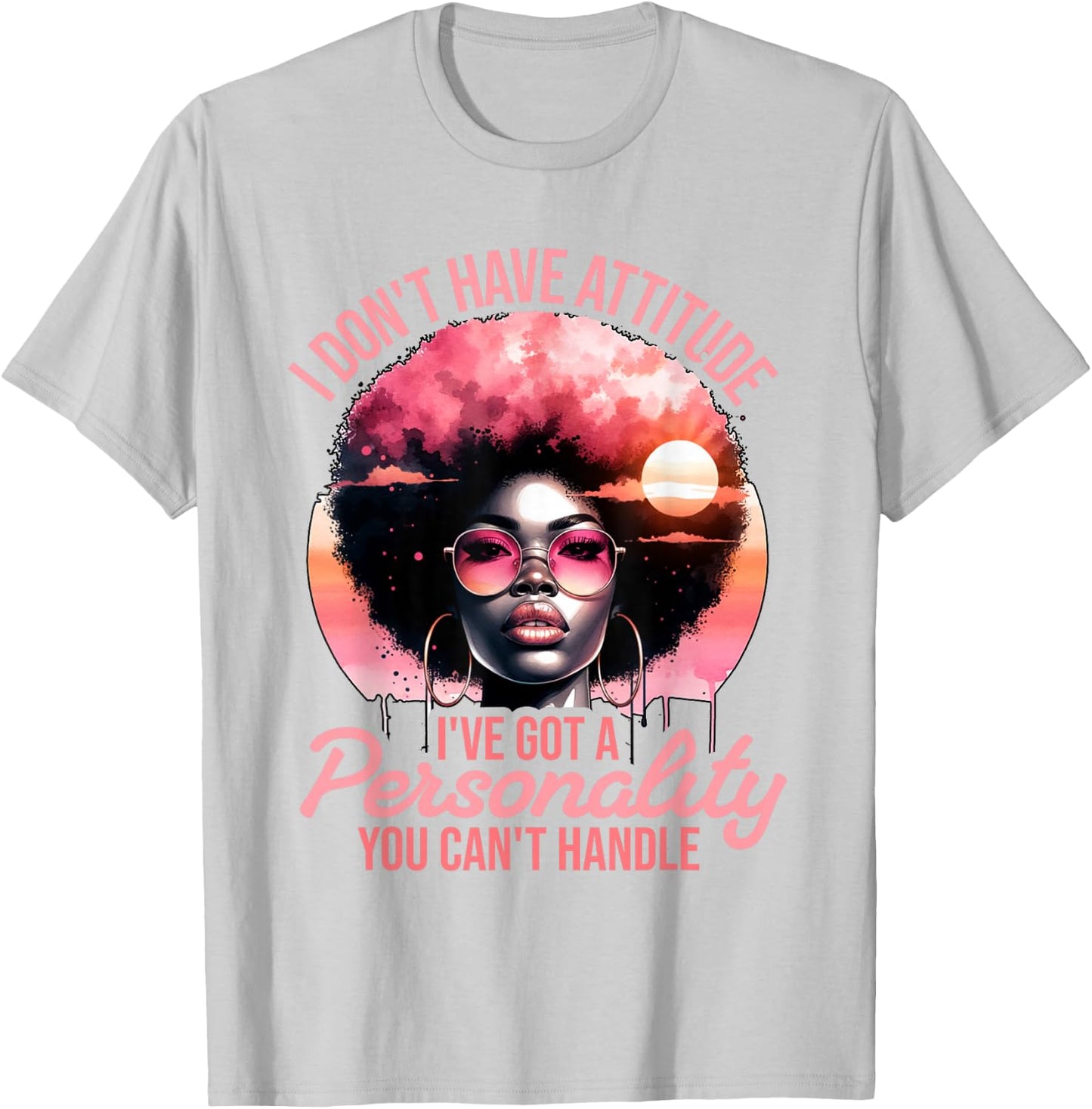 Afro Women Black Pride African American Girl Women Melanin T-Shirt - T-Shirt | Ash