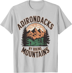 Adirondacks NY Hiking Mountains Nature Lovers Design T-Shirt - T-Shirt | Ash