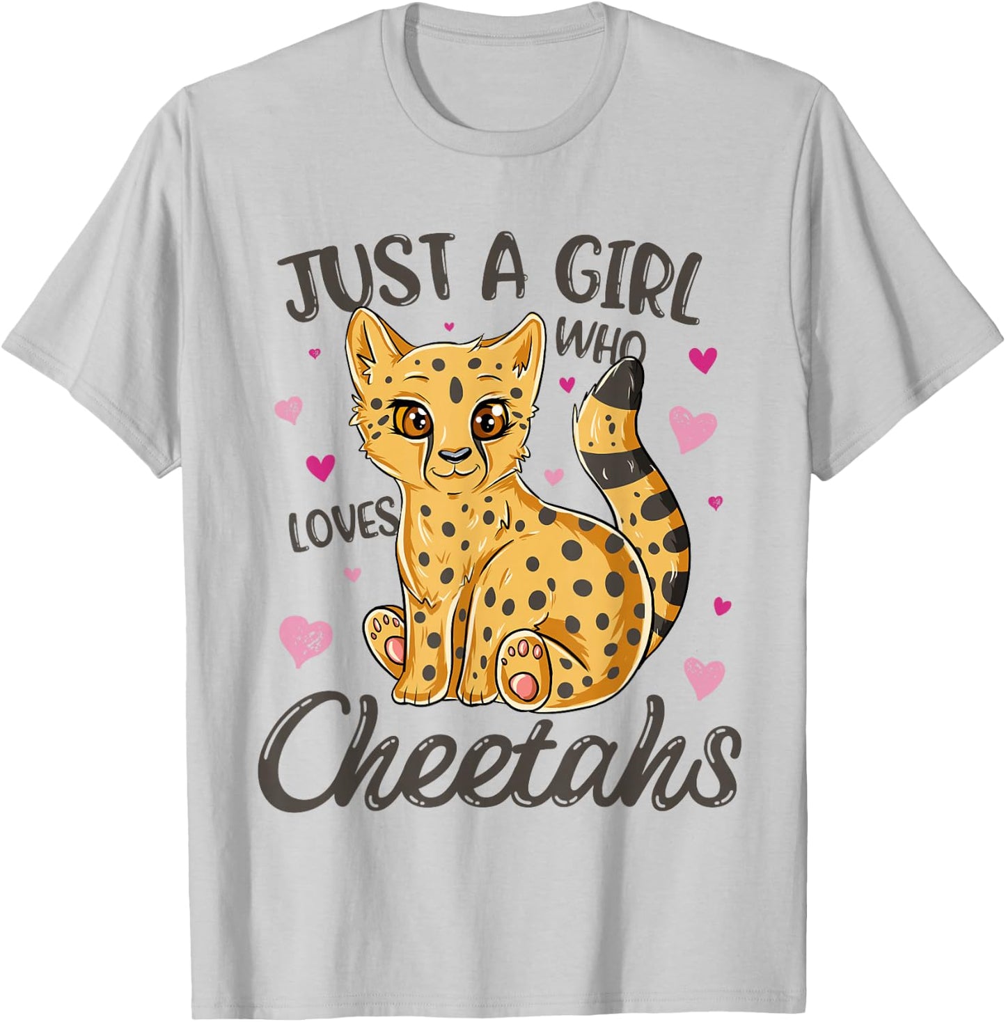Just A Girl Who Loves Cheetahs Women Cheetah Cat Lover T-Shirt - T-Shirt | Ash