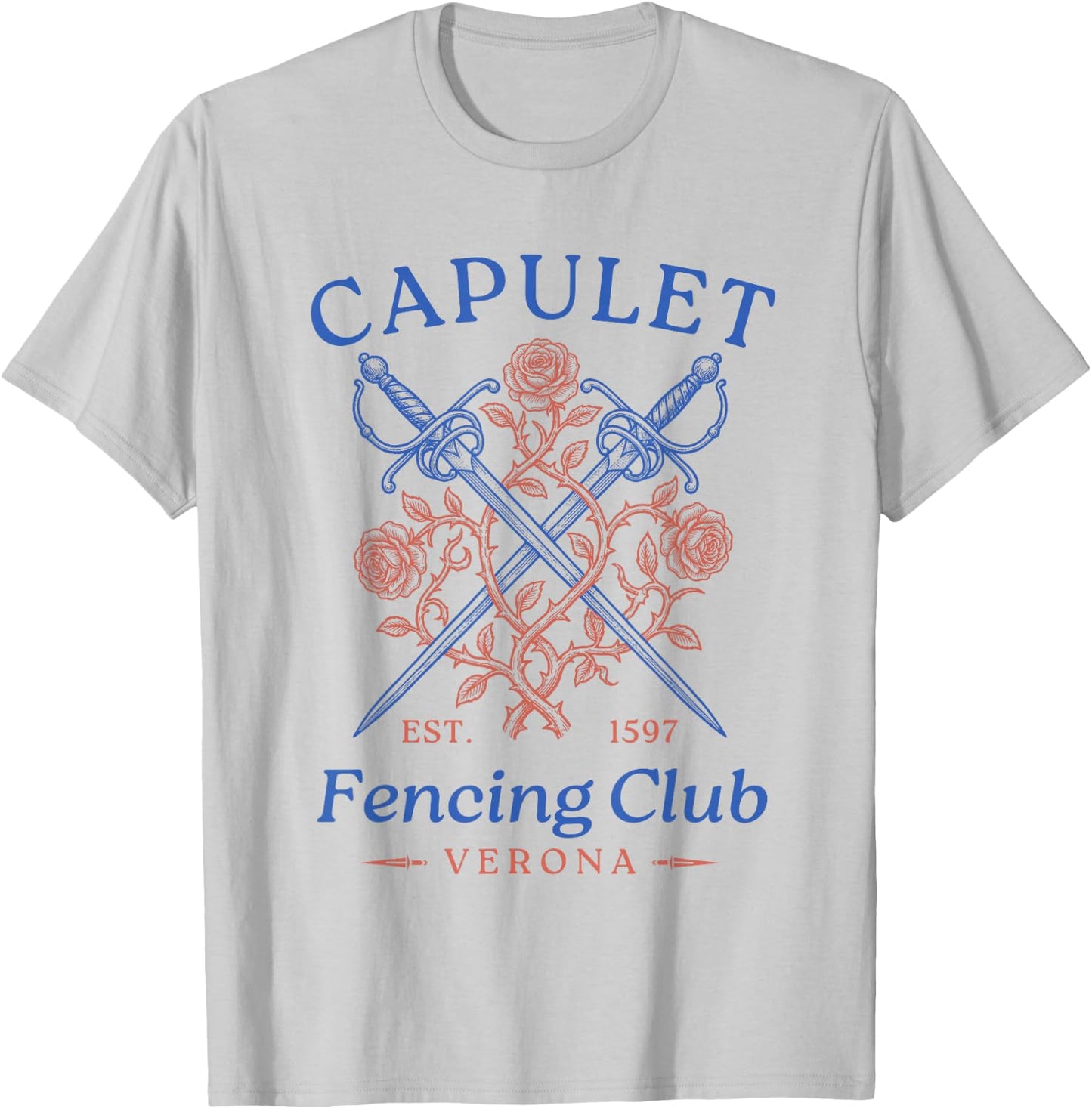 Capulet Fencing Club Romeo and Juliet Funny Book Lover T-Shirt - T-Shirt | Ash