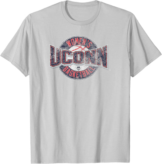 Connecticut Huskies Women's Basketball Distressed Gray T-Shirt - T-Shirt | Ash