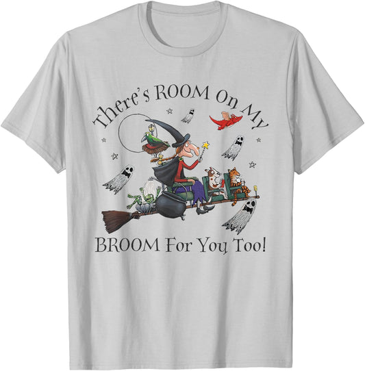 Halloween There's Room On My Broom For You Too Teacher T-Shirt - T-Shirt | Ash