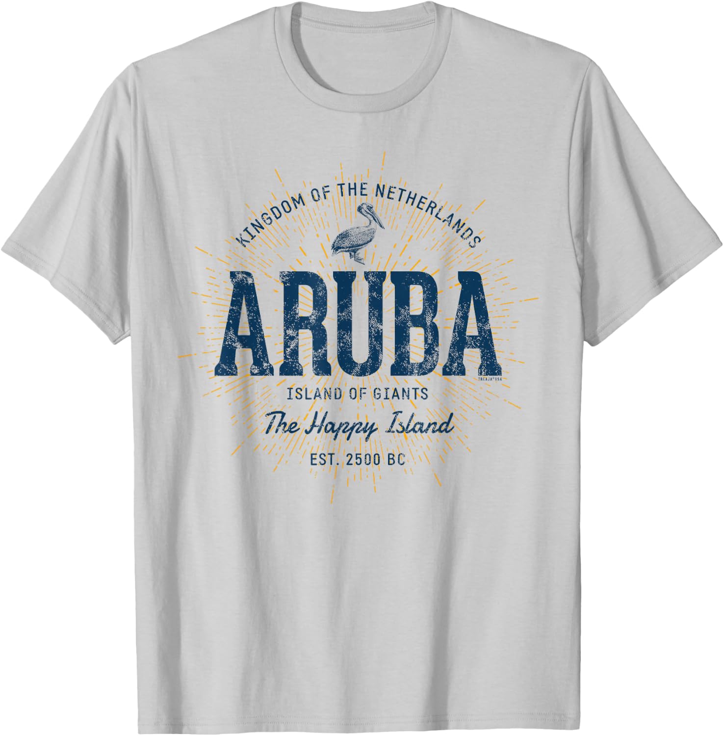 Vintage Aruba Retro T-Shirt - T-Shirt | Ash