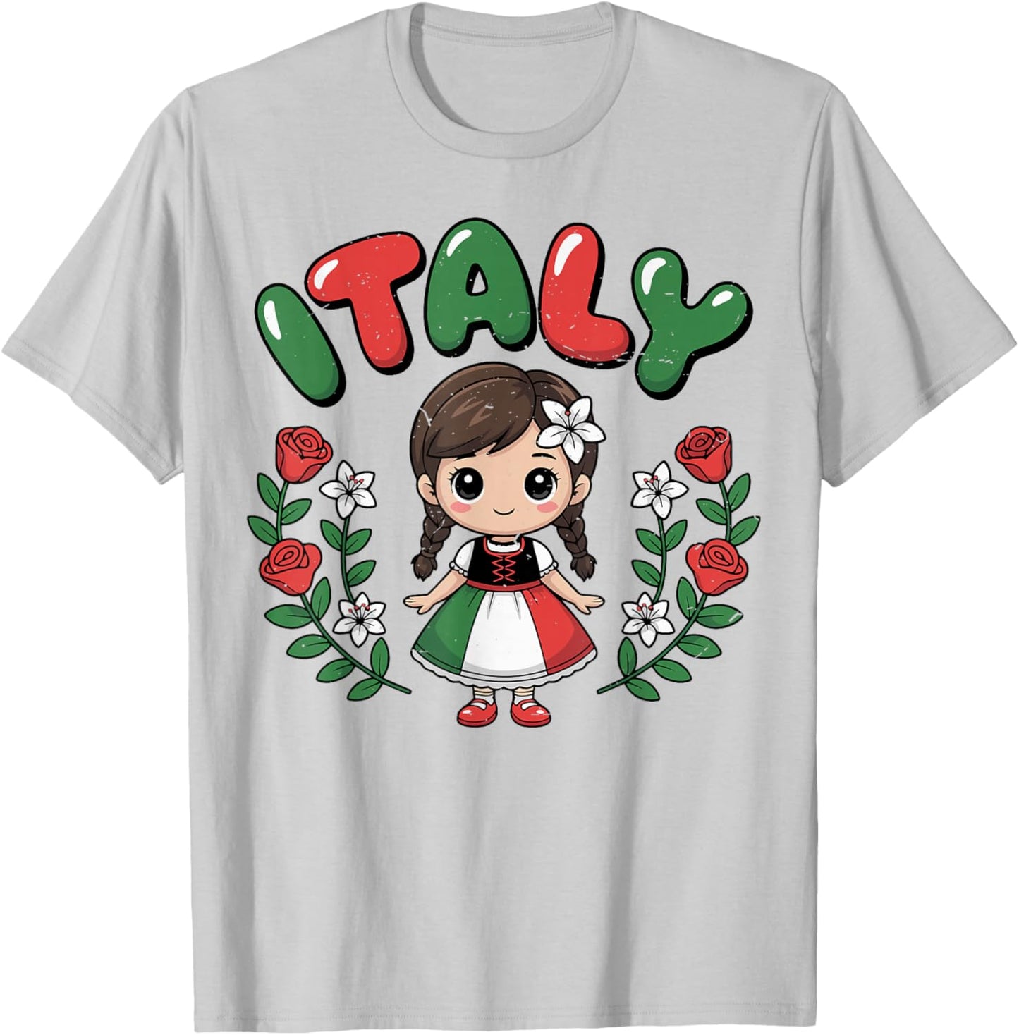 Toddler Girl Italian Flag Cute Italy Italia Kids Baby Women T-Shirt - T-Shirt | Ash