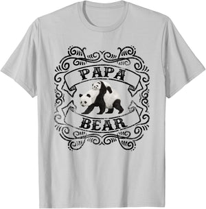 Cute Design Panda Papa Bear Dad T-Shirt - T-Shirt | Ash