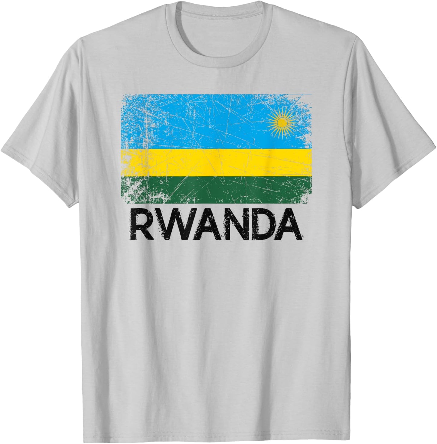 Rwandan Flag | Vintage Made In Rwanda Gift T-Shirt - T-Shirt | Ash