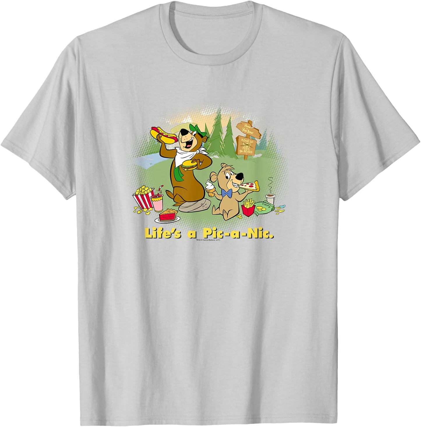 Yogi Bear Lifes a Pic-a-Nic T-Shirt - T-Shirt | Ash