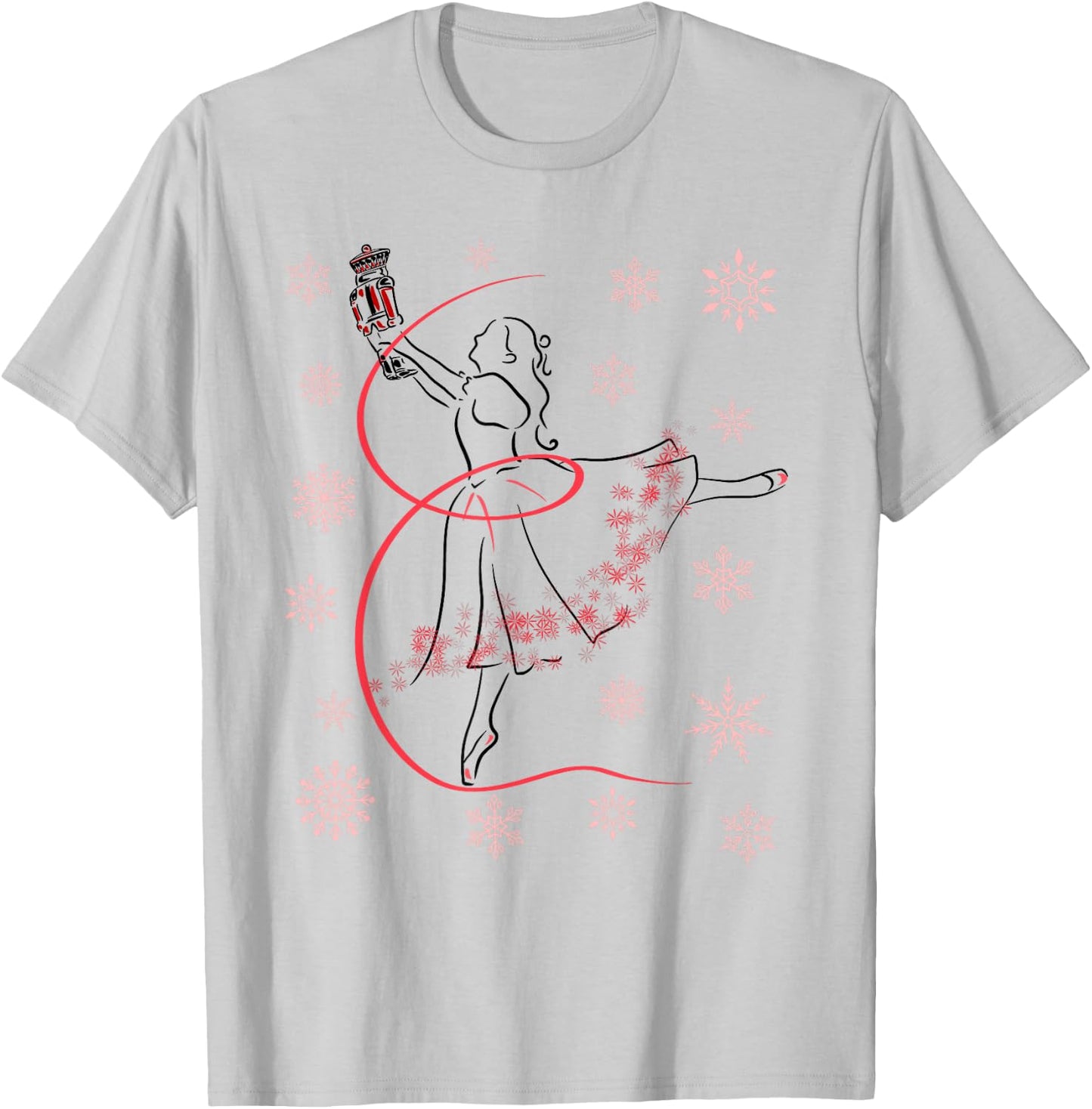 The Nutcracker Ballet and Clara Christmas Holiday Dance T-Shirt - T-Shirt | Ash
