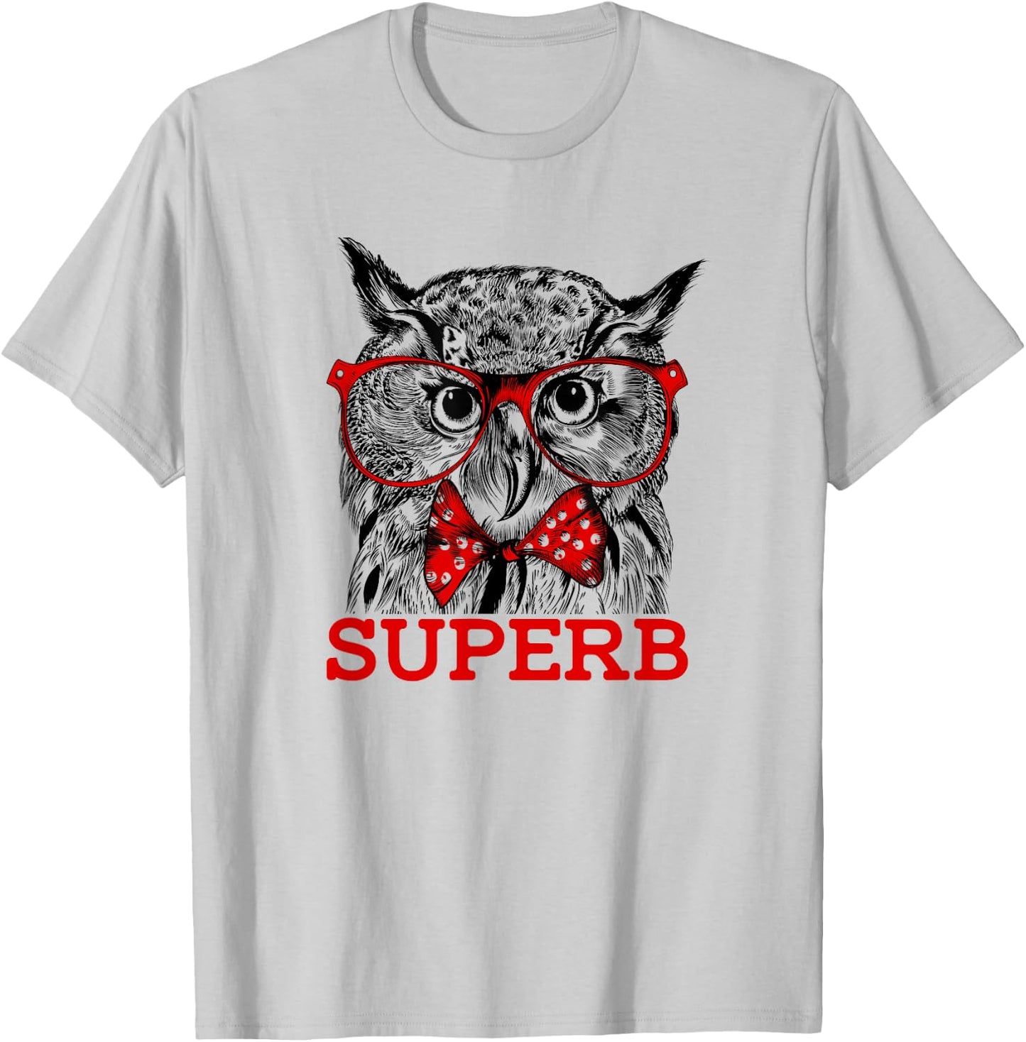 The Hipster Superb Owl Shirt - Owl Bird Shirt T-Shirt - T-Shirt | Ash