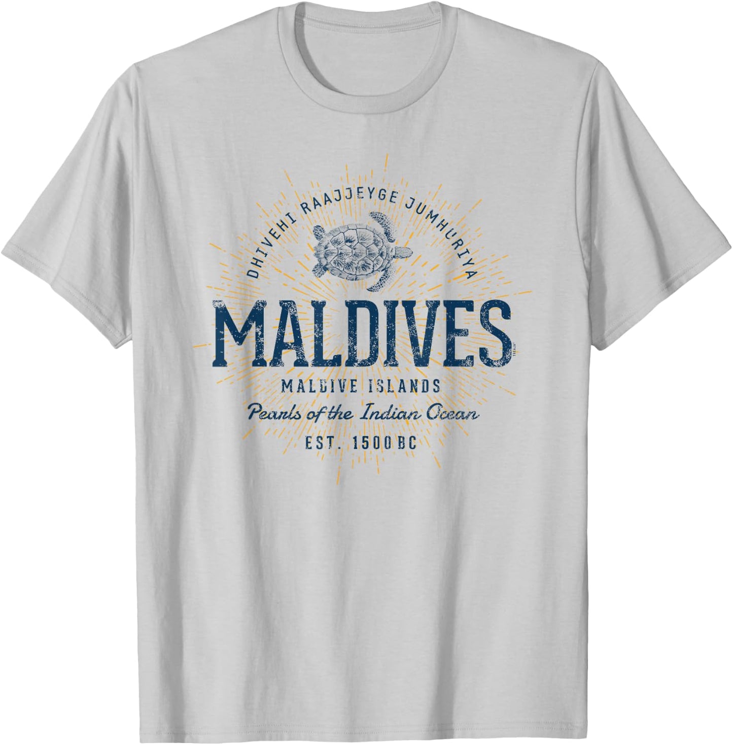Vintage Maldives Retro T-Shirt - T-Shirt | Ash