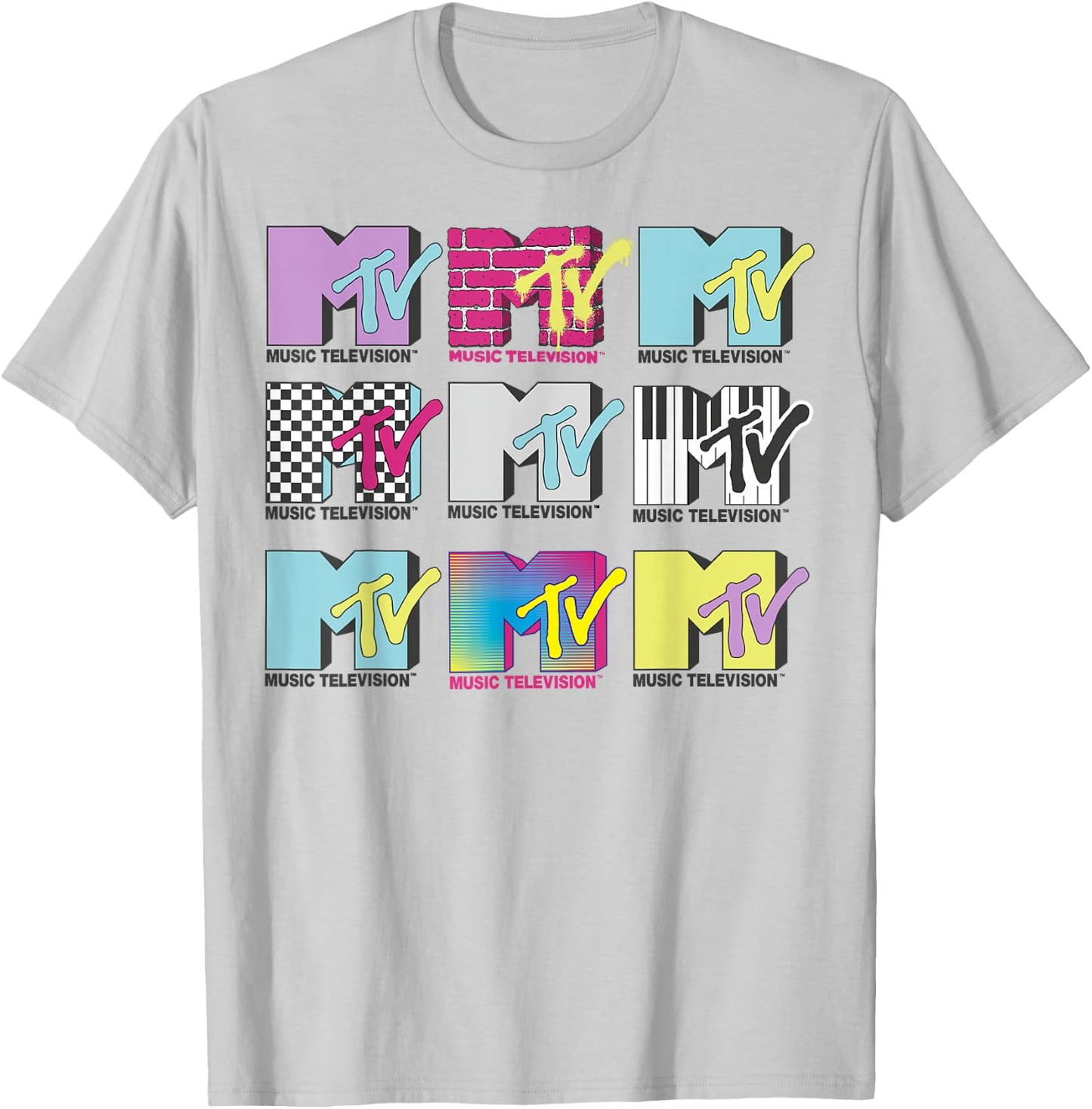 MTV Logo Stack Style Graphic T-Shirt - T-Shirt | Ash