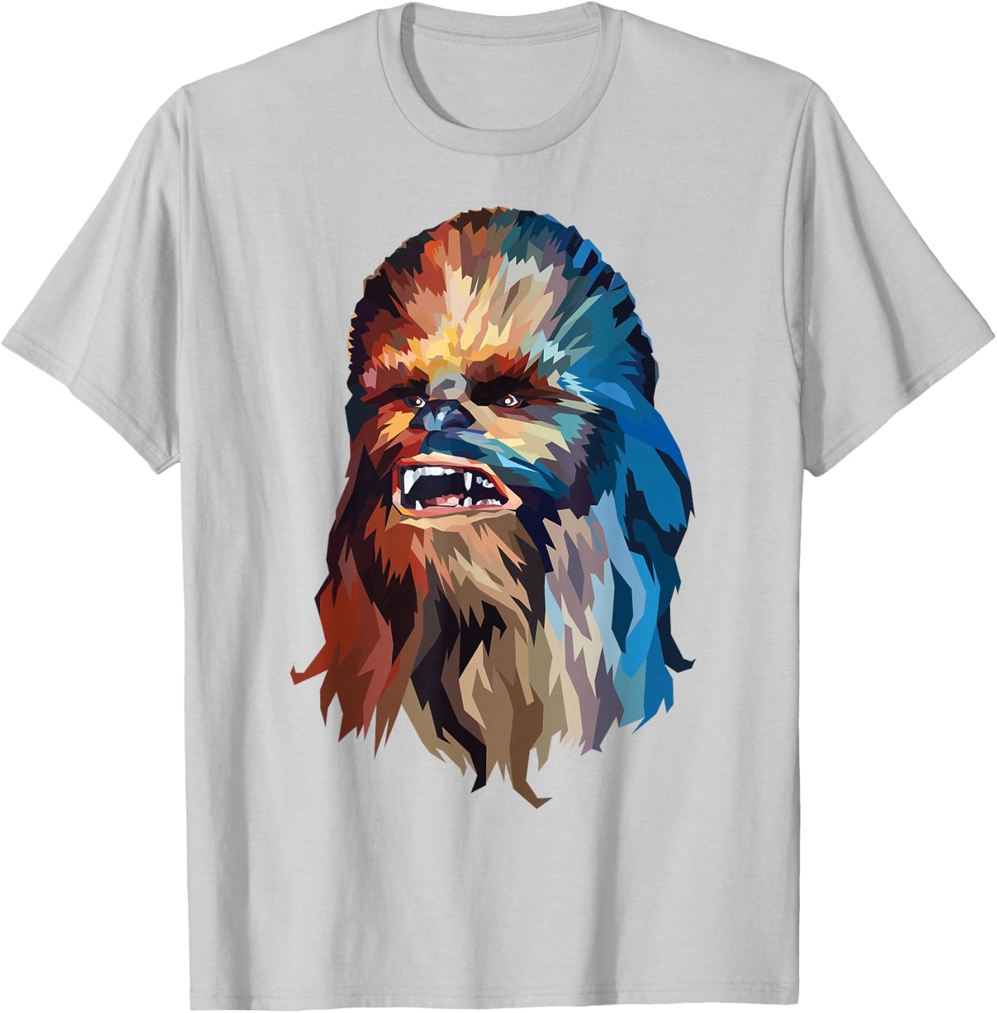 Star Wars Chewbacca Awesome Geometric Style Chewie Portrait T-Shirt - T-Shirt | Ash