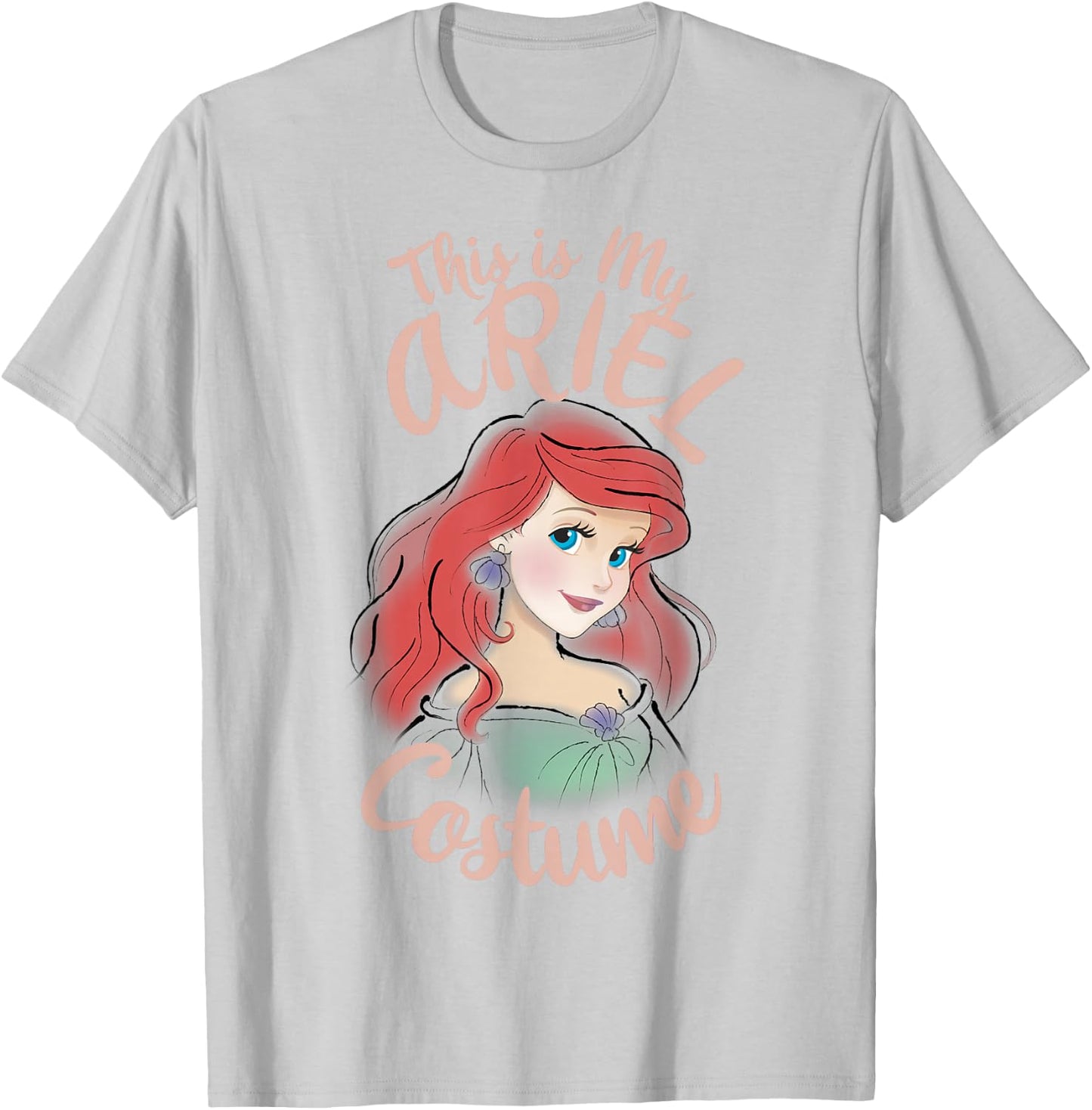 Disney The Little Mermaid Ariel This is My Costume Halloween T-Shirt - T-Shirt | Ash