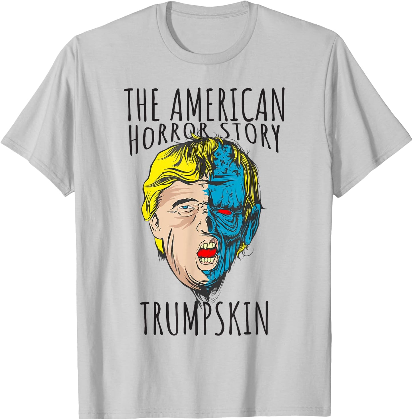 Scary Trumpskin American Horror Spooky Trump T-Shirt - T-Shirt | Ash